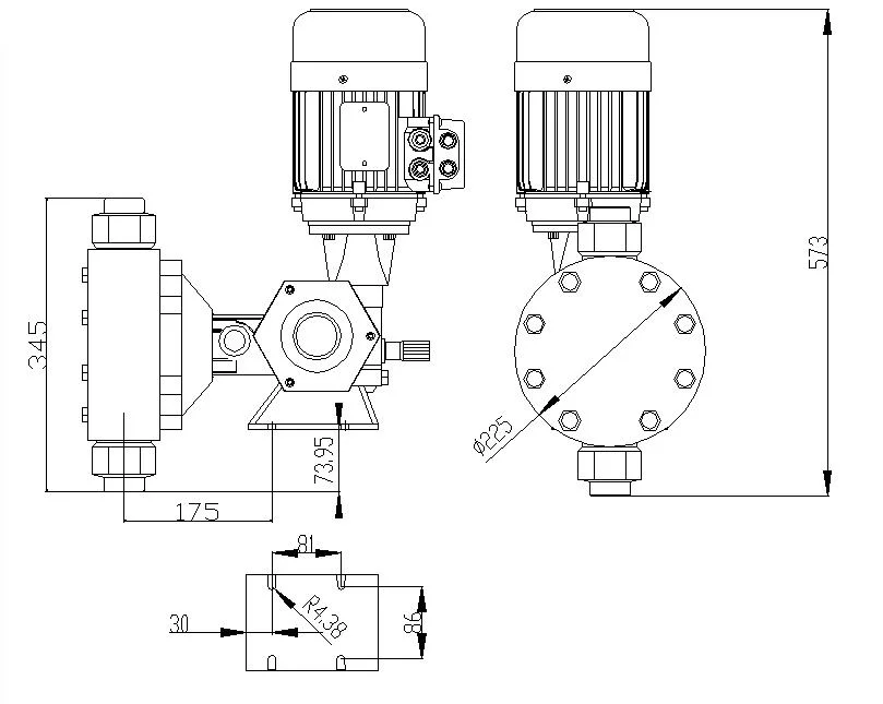 Chemical Dosing Metering Pump PVC PVDF SUS